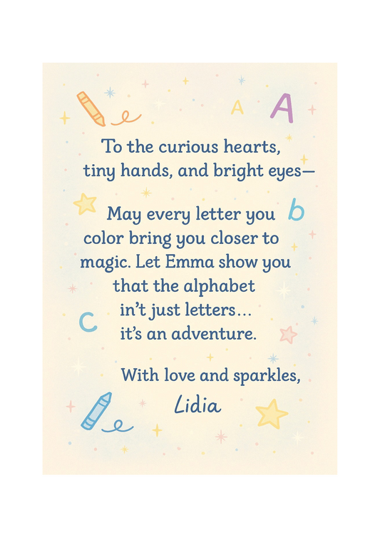 Angielski Alfabet z Emmą: Kolorowanka dla Małych Odkrywców Języka