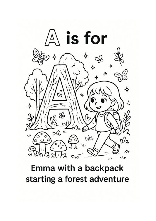 Angielski Alfabet z Emmą: Kolorowanka dla Małych Odkrywców Języka
