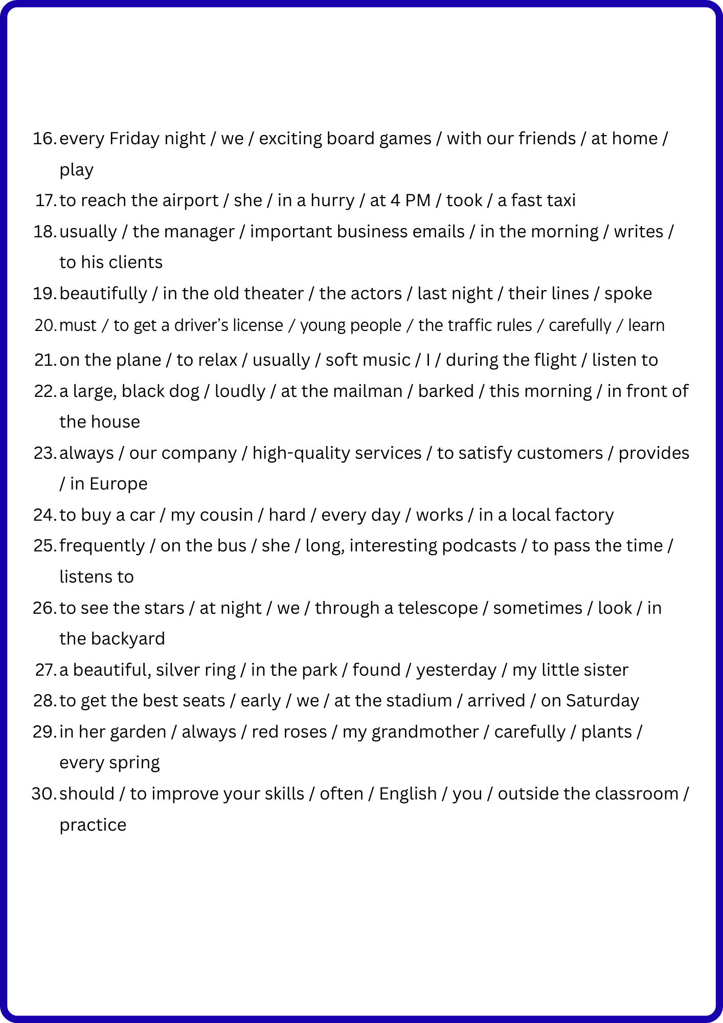 SYSTEM KONSTRUKTORA: ANGIELSKI KRĘGOSŁUP (S-V-O-M-P-T-Y)- Budowa zdania Angielskiego