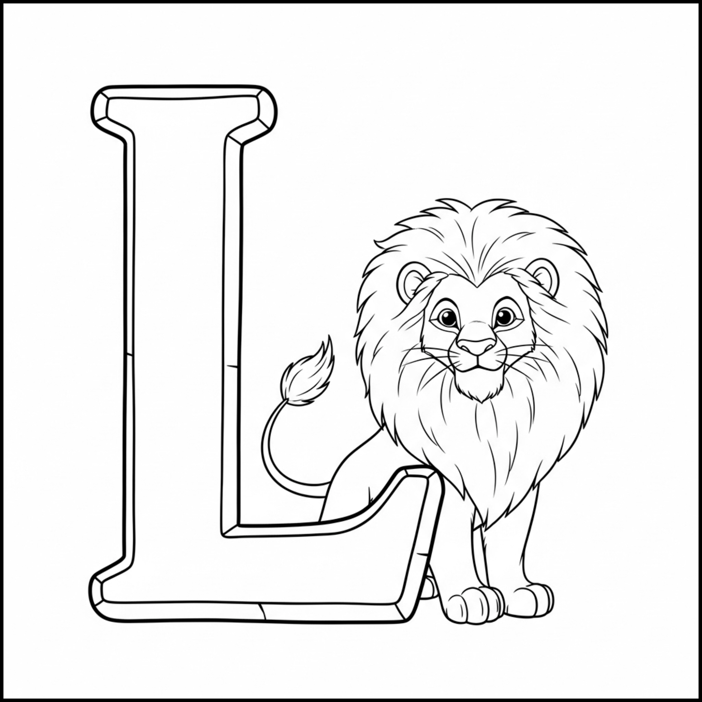 Edukacyjna kolorowanka z alfabetem A–Z dla dzieci. Proste czarno-białe ilustracje do druku, nauka liter, ćwiczenie rączki i kreatywna zabawa dla przedszkolaków.