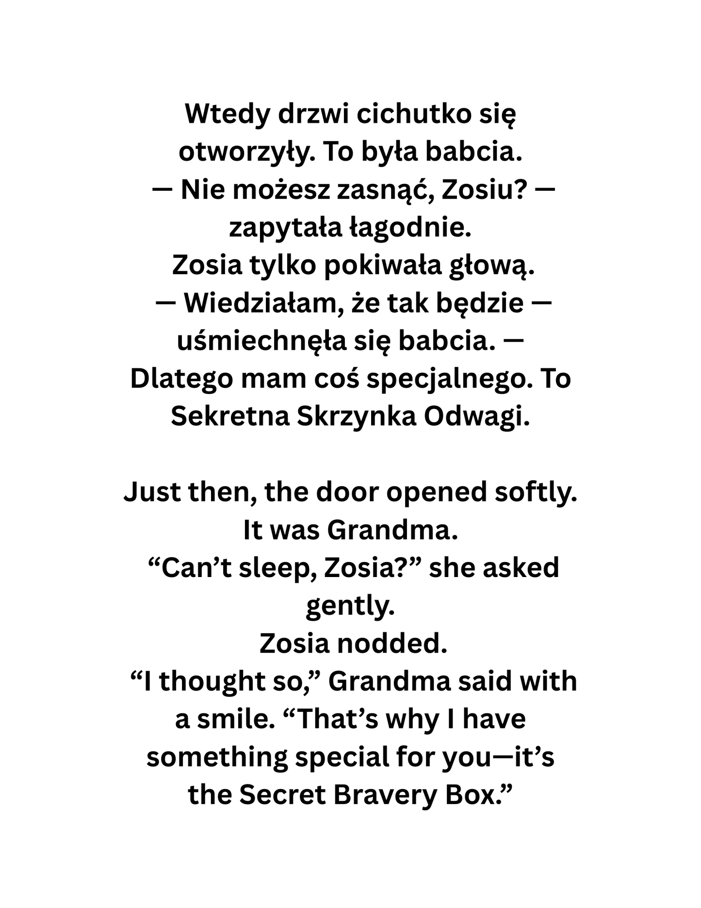 Zosia i Sekretna Skrzynka Odwagi / Zosia  and the Secret Bravery Box