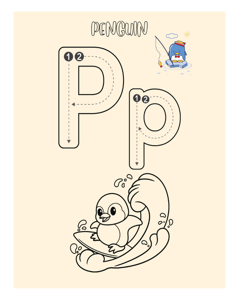 Traced letters- kolorowanka do nauki pisania przez zabawę
