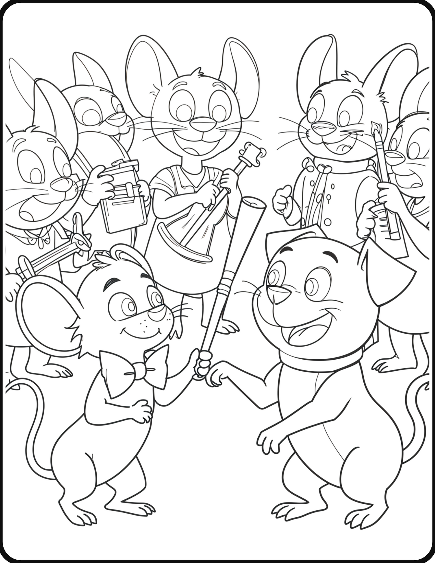 Charlie i Orkiestra Myszek. Zabawne opowiadanie o przygodach Czarnej Mopsiczki Charlie, a także zabawy dla Rodziców i Dzieci inspirowane tym właśnie opowiadaniem. Znajdziesz tam kilka stron do pokolorowania. Wszystko w wersji PDF gotowej do druku.