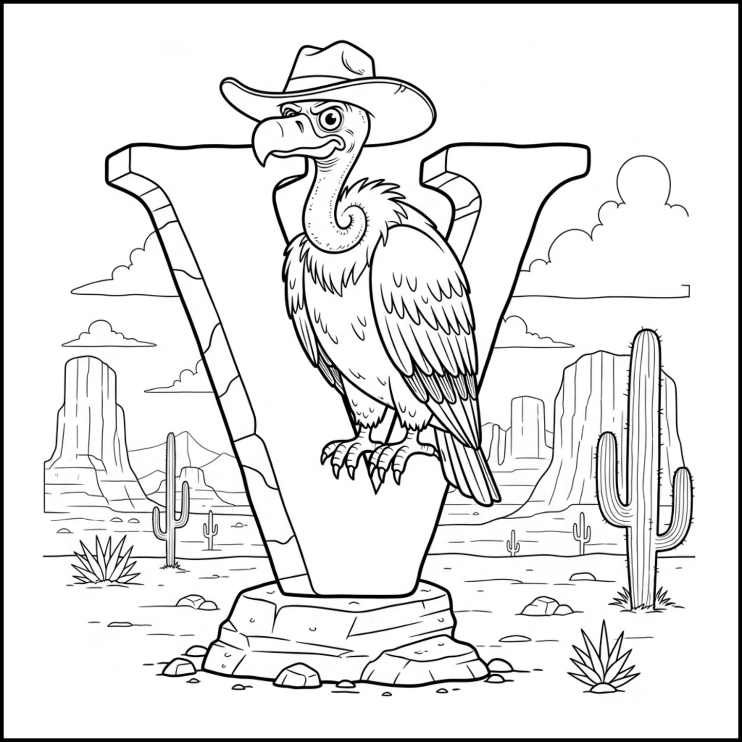 Edukacyjna kolorowanka z alfabetem A–Z dla dzieci. Proste czarno-białe ilustracje do druku, nauka liter, ćwiczenie rączki i kreatywna zabawa dla przedszkolaków.