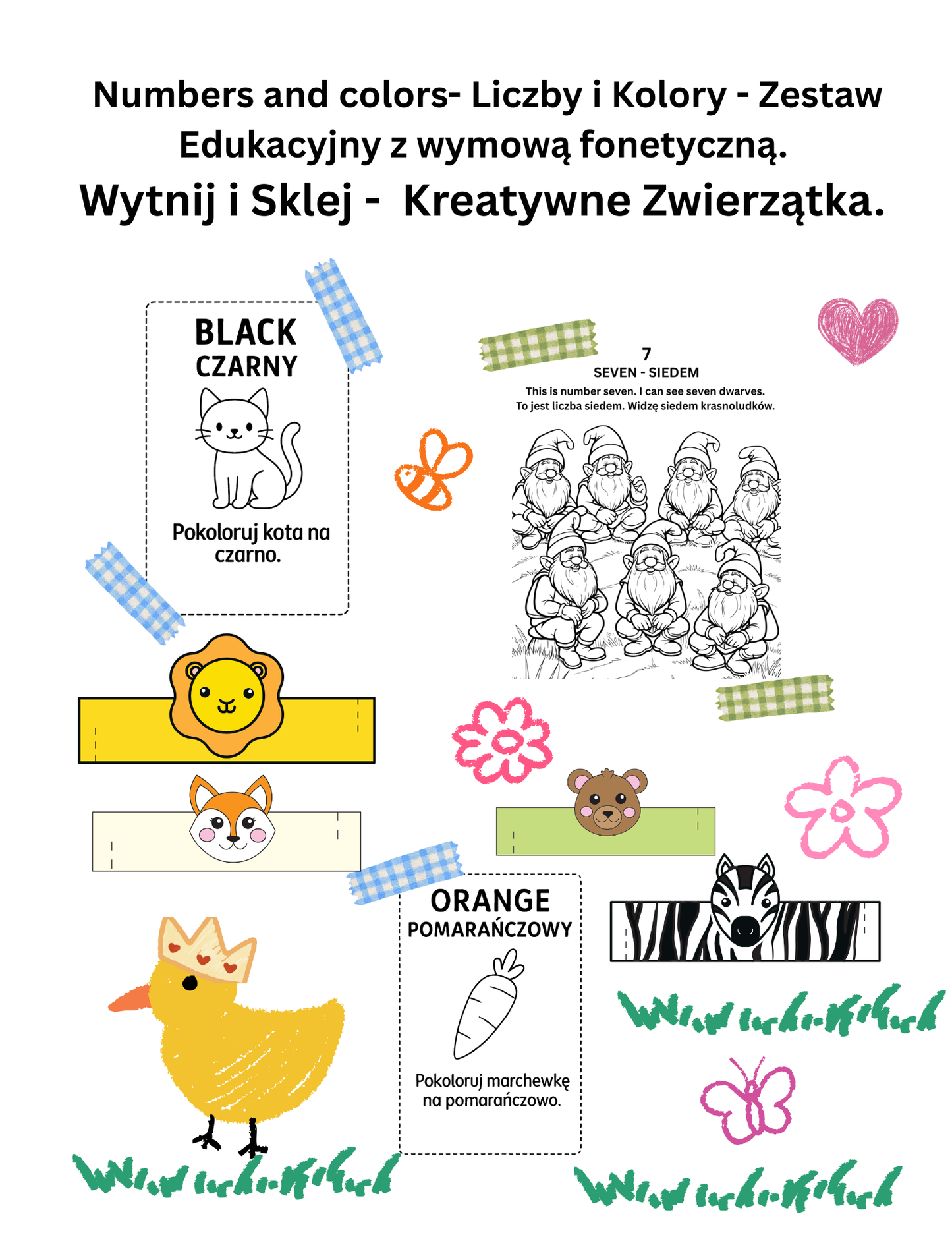 Zestaw Edukacyjny „Liczby i Kolory” + Kreatywne Zwierzątka – Nauka i Zabawa dla Dzieci