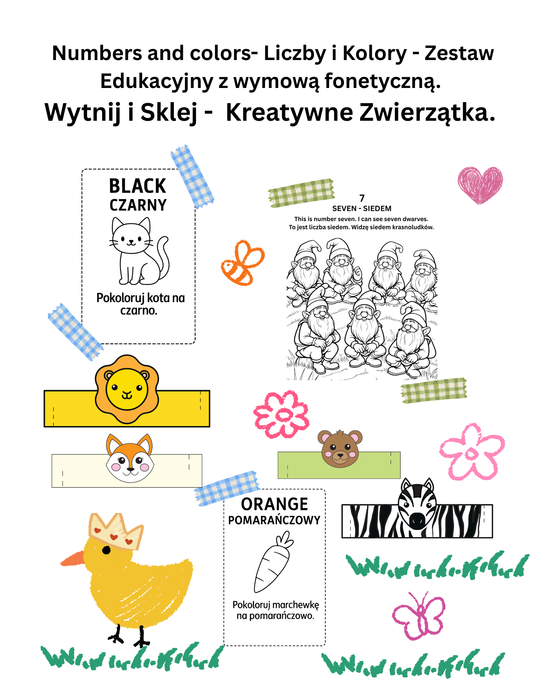 Zestaw Edukacyjny „Liczby i Kolory” + Kreatywne Zwierzątka – Nauka i Zabawa dla Dzieci