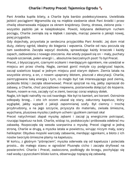 Charlie i Psotny Precel: Tajemnica Ogrodu 🐾