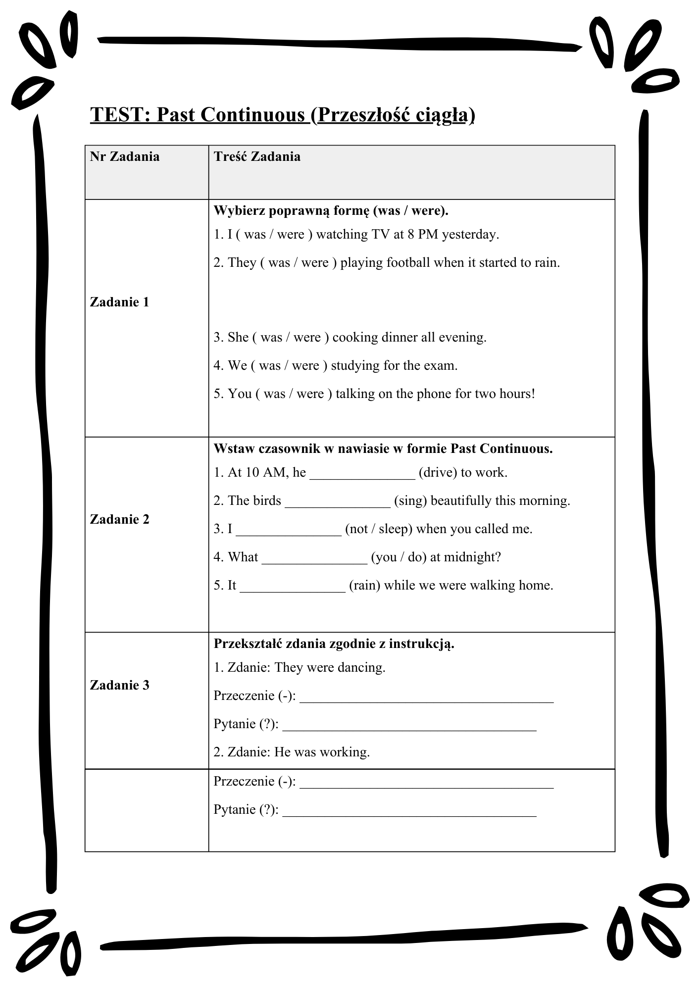 English Tenses Mastery/ Angielskie czasy– Kompletny Zestaw Ćwiczeń (12 Czasów + Klucz Odpowiedzi)