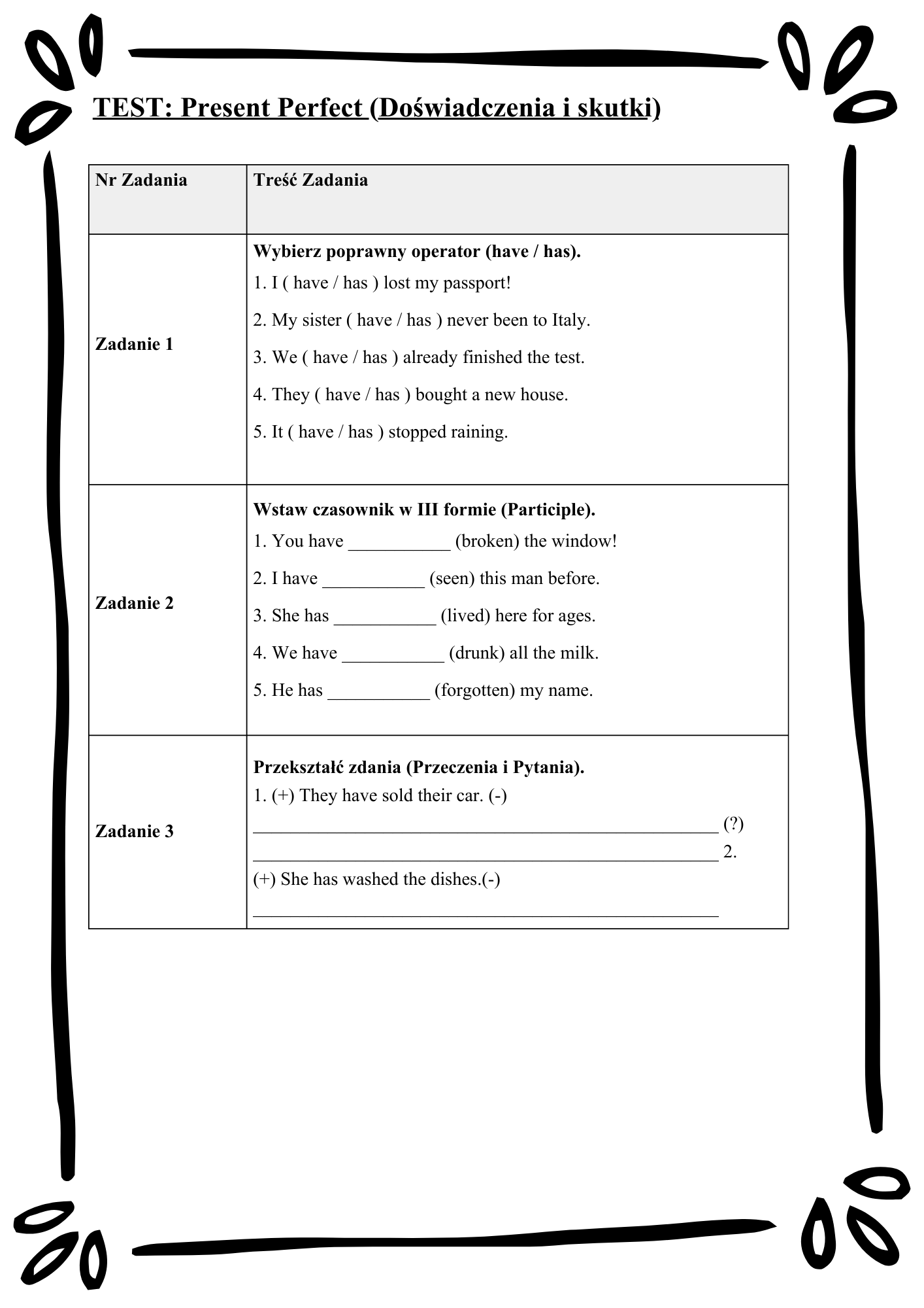 English Tenses Mastery/ Angielskie czasy– Kompletny Zestaw Ćwiczeń (12 Czasów + Klucz Odpowiedzi)