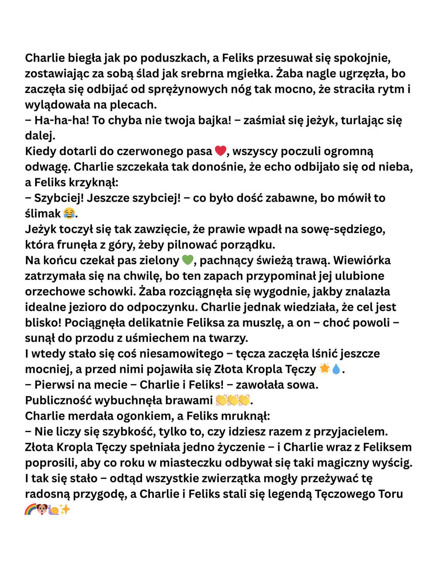 Charlie i Feliks w Tęczowym Wyścigu – bajka, gra i kolorowanki (PDF)