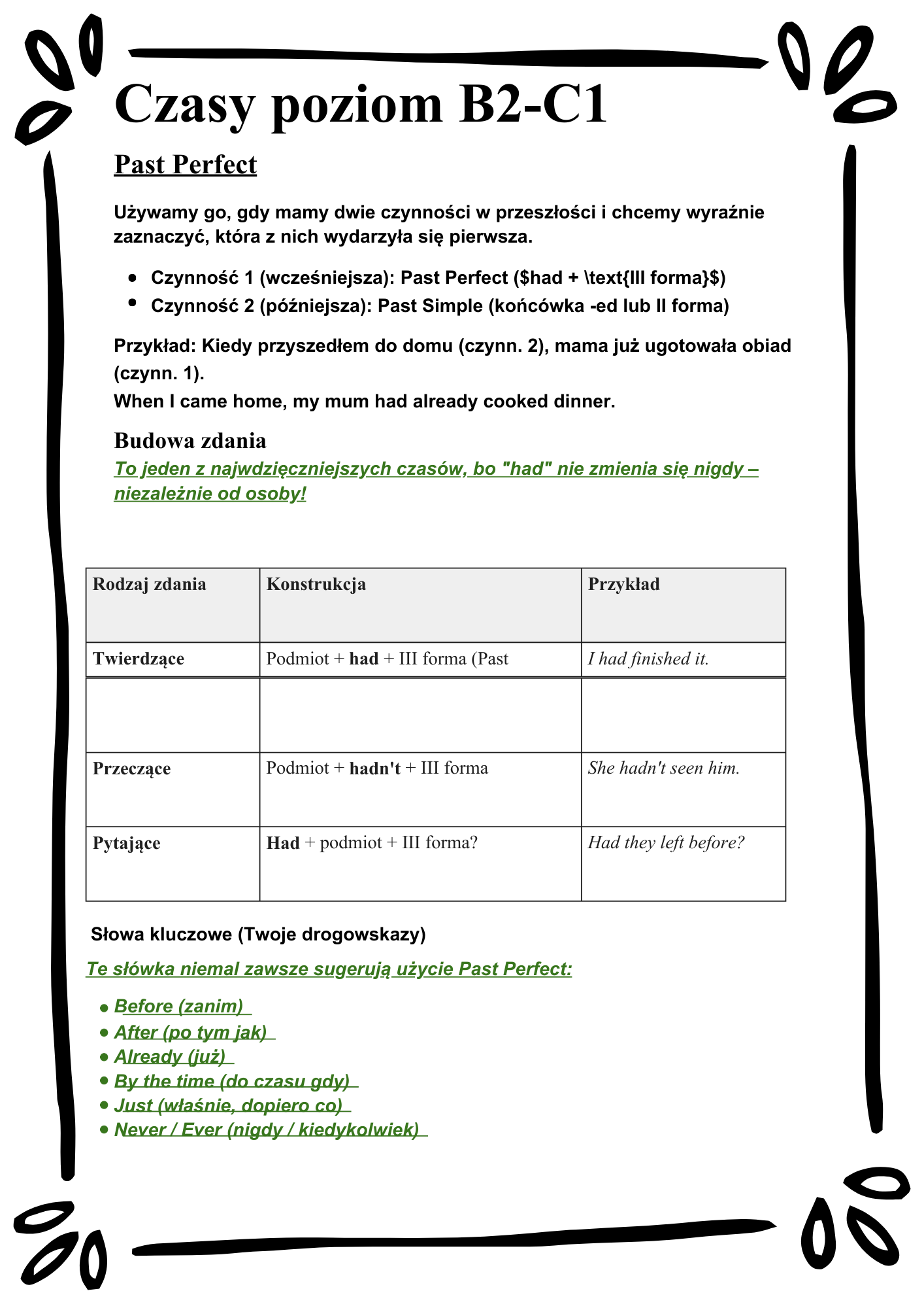 English Tenses Mastery/ Angielskie czasy– Kompletny Zestaw Ćwiczeń (12 Czasów + Klucz Odpowiedzi)