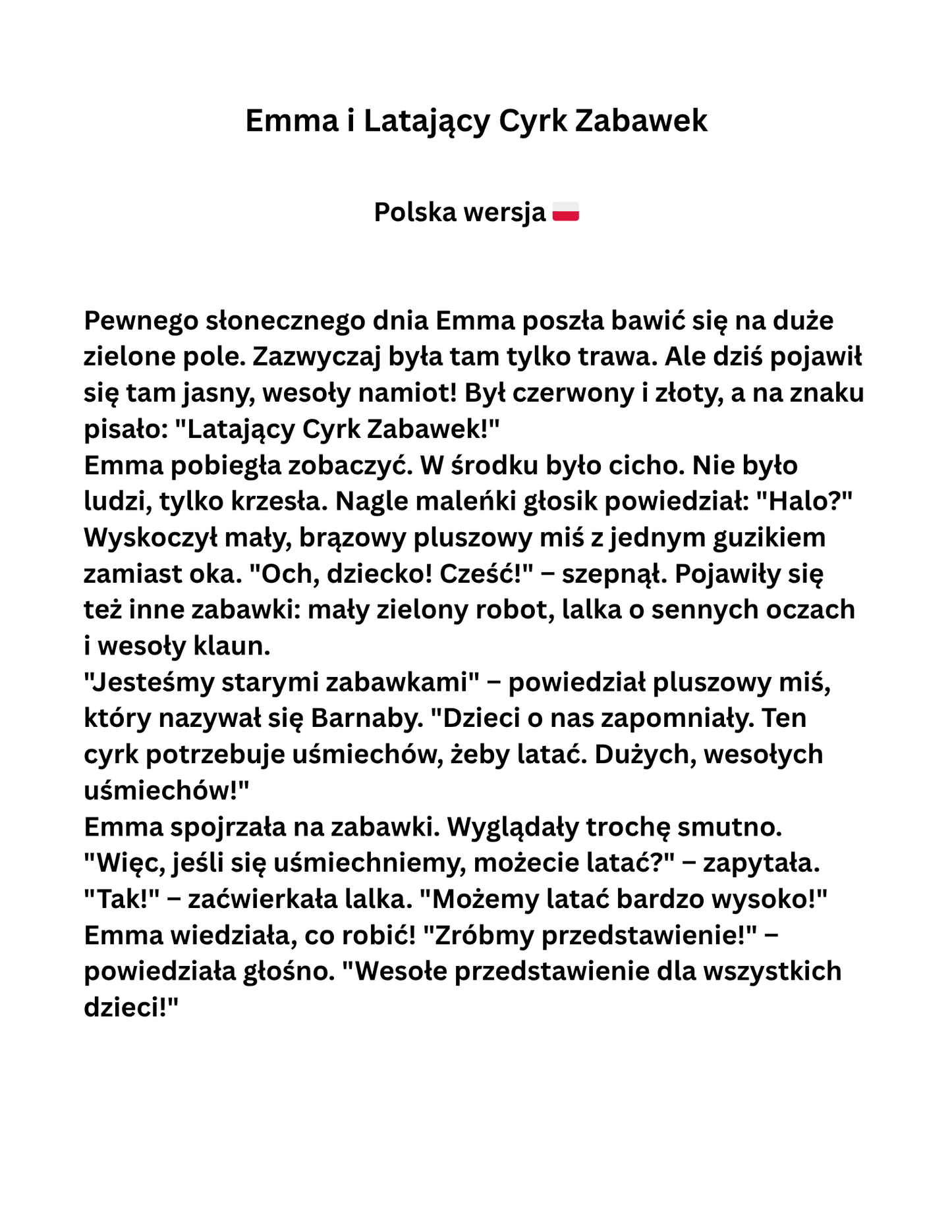 Emma i Latający Cyrk Zapomnianych Zabawek