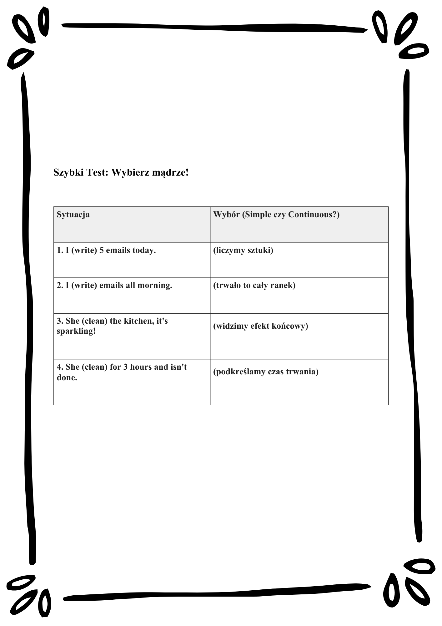 English Tenses Mastery/ Angielskie czasy– Kompletny Zestaw Ćwiczeń (12 Czasów + Klucz Odpowiedzi)