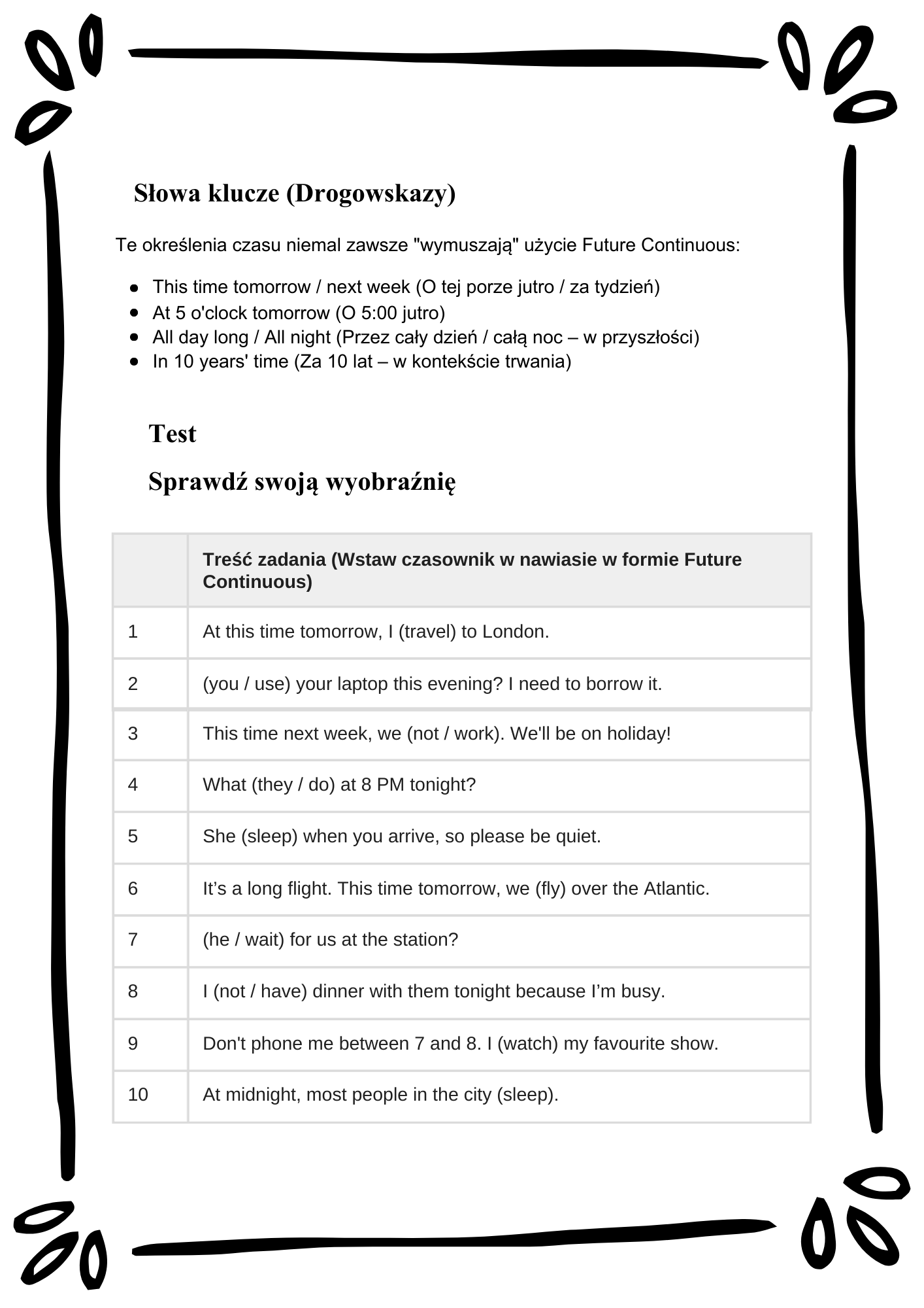 English Tenses Mastery/ Angielskie czasy– Kompletny Zestaw Ćwiczeń (12 Czasów + Klucz Odpowiedzi)