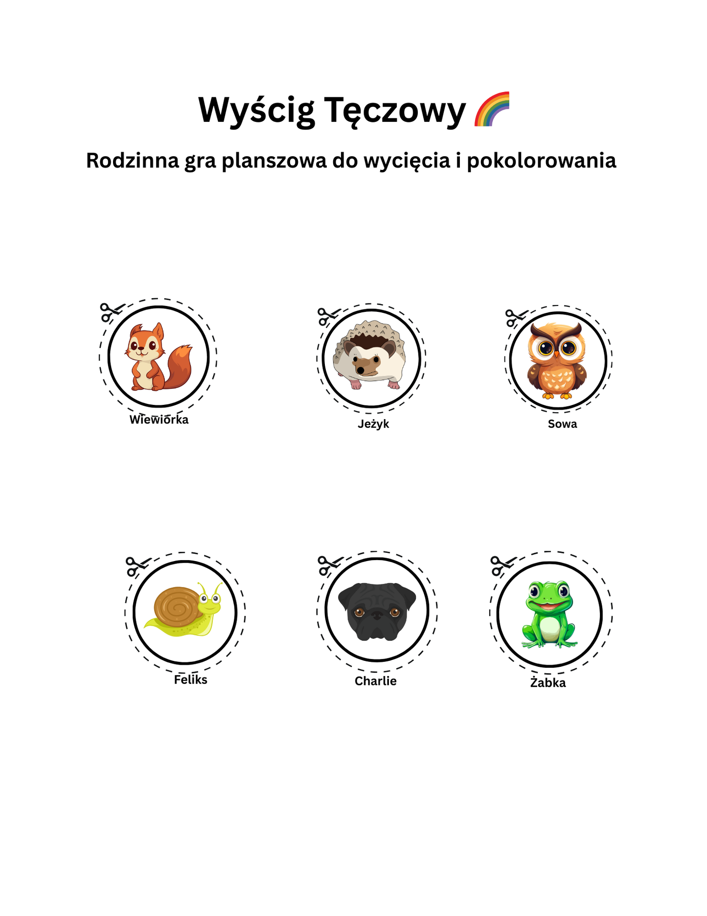Charlie i Feliks w Tęczowym Wyścigu – bajka, gra i kolorowanki (PDF)